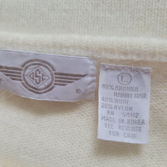 Vintage Cream Mohair & Wool Blend Sweater L - Picture 4 of 5